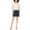 Vince Camuto Women’s V-Neck Tulip Short Puff Sleeve Blouse(Antique White)