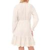 Vince Camuto Women’s Waist Tie Long Sleeve Mini Dress(Birch)