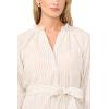 Vince Camuto Women’s Waist Tie Long Sleeve Mini Dress(Birch)