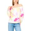 Vince Camuto Women’s Elastic Neck & Cuff Long Sleeve Top(Pale Lemon)