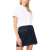 Vince Camuto Women’s Linen Short Sleeve Ruffle Button Down Blouse(Ultra White)