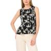 Vince Camuto Women’s Printed Sleeveless Top(Rich Black)
