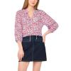 Vince Camuto Women’s Raglan Split Neck 3/4 Sleeve Blouse(Red Hot)