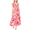 Vince Camuto Women’s Short Sleeve V-Neck Multi Tie Maxi Dress(Golden Haze)