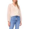 Vince Camuto Women’s Tencel Ruffle Front Long Sleeve Blouse(Lily Ivory)