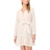 Vince Camuto Women’s Waist Tie Long Sleeve Mini Dress(Birch)