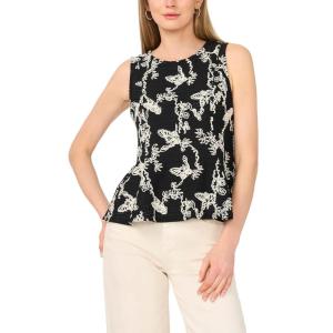 Vince Camuto Women’s Printed Sleeveless Top(Rich Black)