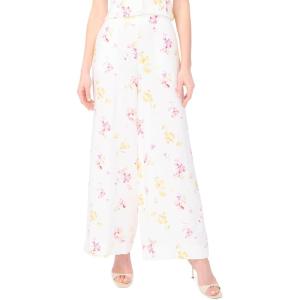 Vince Camuto Women’s Rumple Twill Wide Leg Pants with Pockets(Lemon Cream)