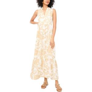 Vince Camuto Women’s V-Neck Sleeveless Maxi Tier Dress(Camel)