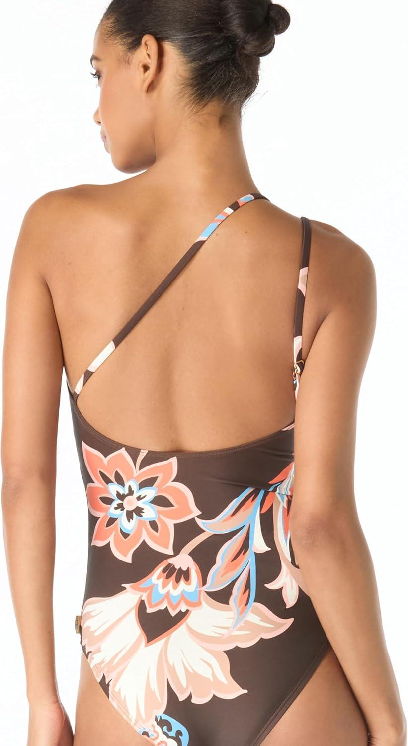 image:imageVince Camuto Womens One Shoulder One Piece SwimsuitChocolate