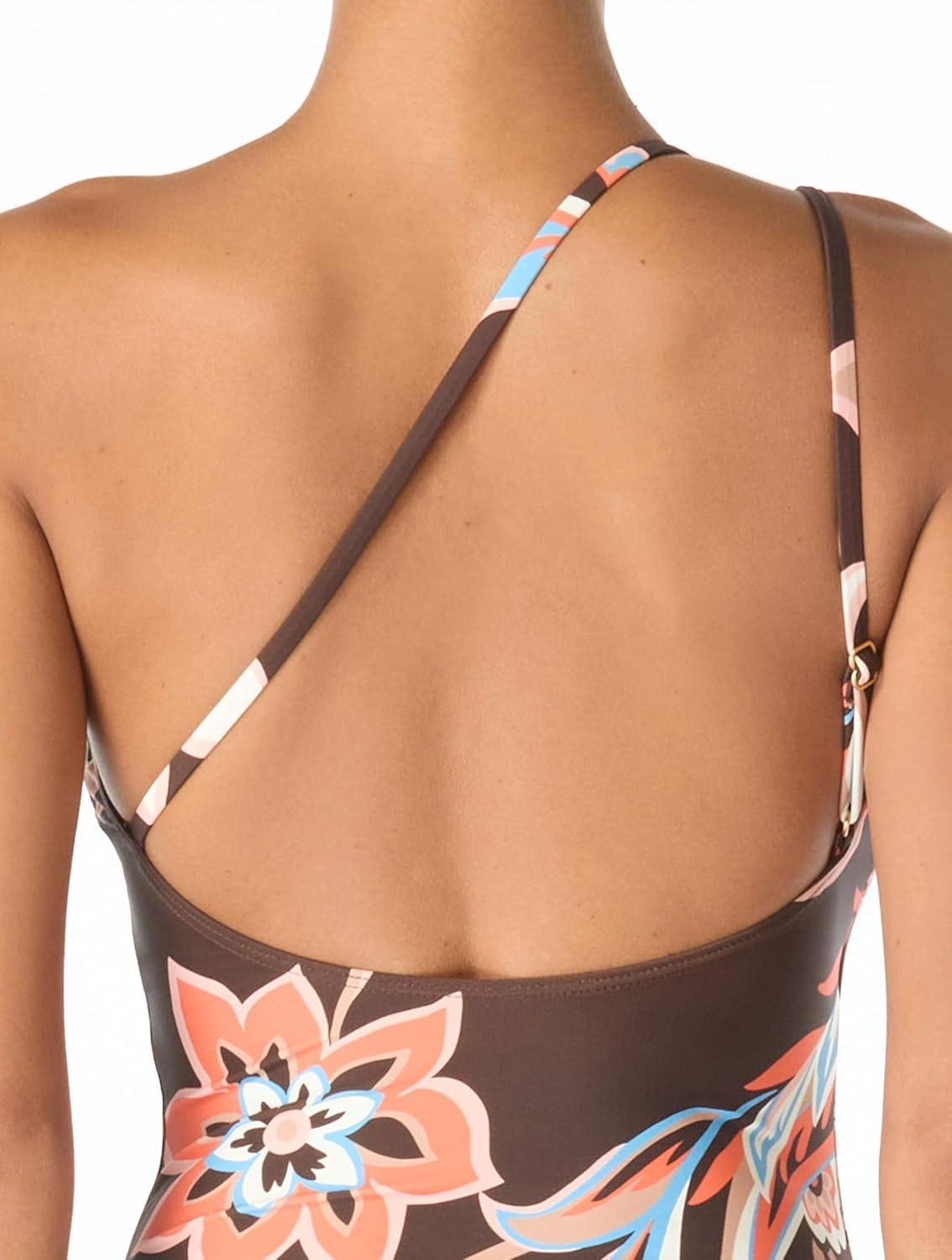 image:imageVince Camuto Womens One Shoulder One Piece SwimsuitChocolate