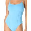 Vince Camuto Women’s Corset One Piece Swimsuit(Coastal Blue)