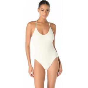 Vince Camuto Women’s Beaded Racerback Scoop Neck One Piece Swimsuit(Ivory)