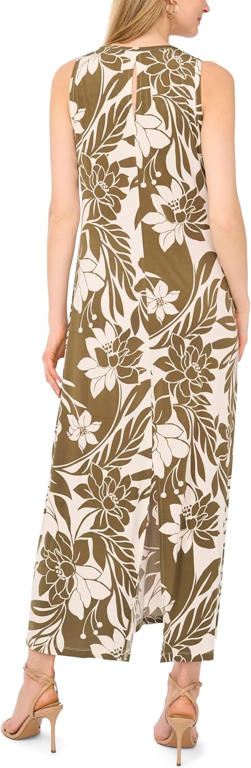 image:imageVince Camuto Womens Sleeveless Back Keyhole Maxi DressBurnt Olive