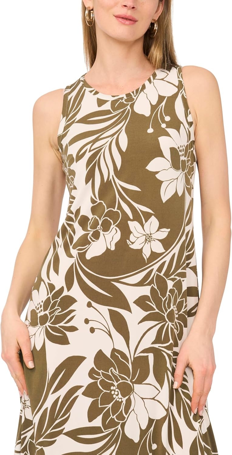 image:imageVince Camuto Womens Sleeveless Back Keyhole Maxi DressBurnt Olive