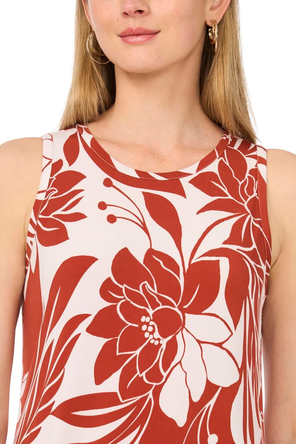 image:imageVince Camuto Womens Sleeveless Back Keyhole Maxi DressRust
