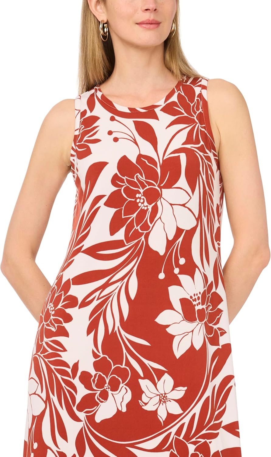 image:imageVince Camuto Womens Sleeveless Back Keyhole Maxi DressRust
