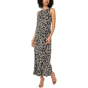 Vince Camuto Women’s Floral Sleeveless Maxi Dress(Smoke Gray)