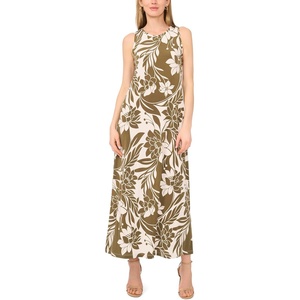 Vince Camuto Women’s Sleeveless Back Keyhole Maxi Dress(Burnt Olive)