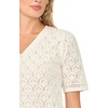 Vince Camuto Women’s Pointelle Short Sleeve Cardigan(Antique White)