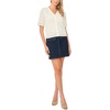 Vince Camuto Women’s Pointelle Short Sleeve Cardigan(Antique White)
