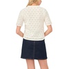 Vince Camuto Women’s Pointelle Short Sleeve Cardigan(Antique White)