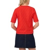 Vince Camuto Women’s Pointelle Short Sleeve Cardigan(Lobster Red)