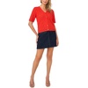 Vince Camuto Women’s Pointelle Short Sleeve Cardigan(Lobster Red)