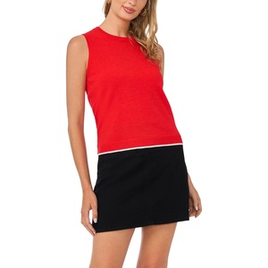 Vince Camuto Women’s Crew Neck Sleeveless Top(Lobster Red)