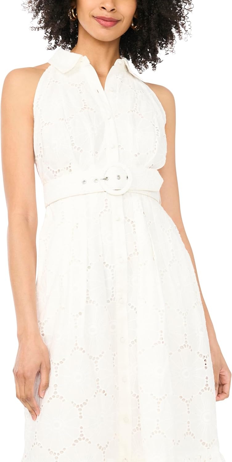 image:imageVince Camuto Collared Sleeveless Button UpUltra White