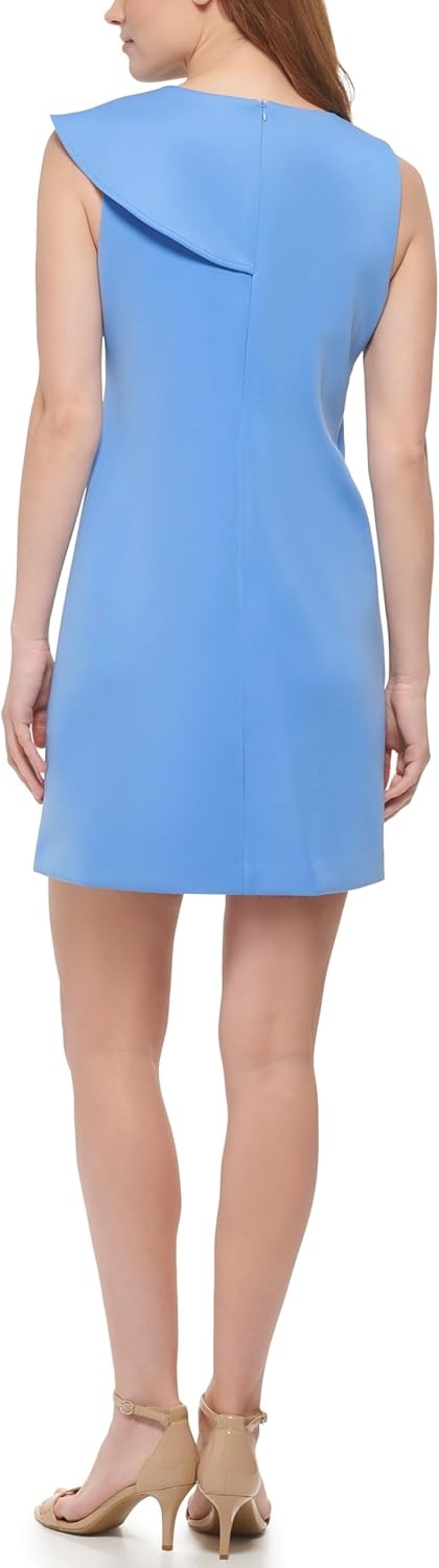 image:imageVince Camuto Womens Sleeveless High Neck Cascade Detail Sheath Mini DressPeriwinkle