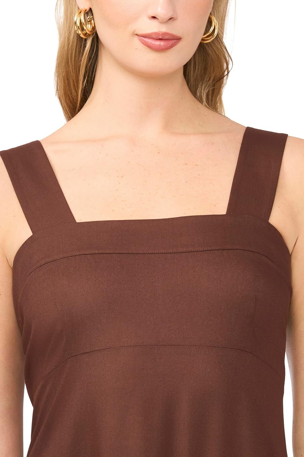 image:imageVince Camuto Womens Sleeveless Tiered Maxi DressMocha
