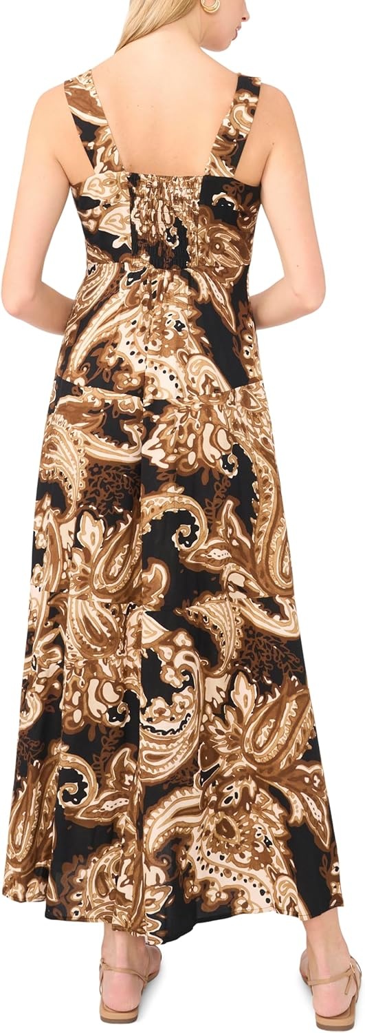 image:imageVince Camuto Womens Sleeveless Tiered Maxi DressRich Black