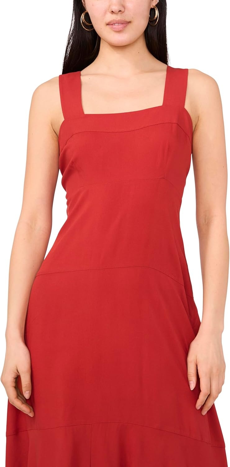 image:imageVince Camuto Womens Sleeveless Tiered Maxi DressRust