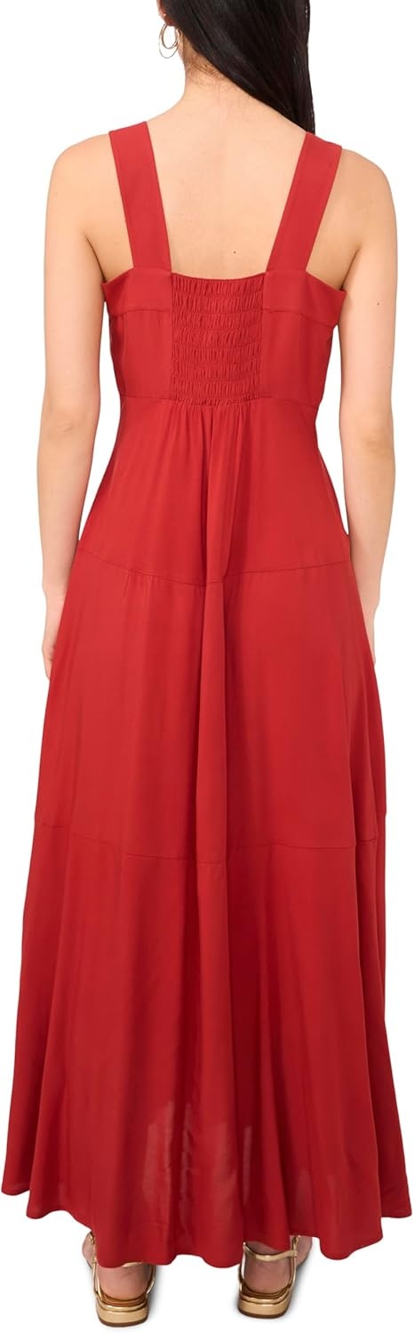 image:imageVince Camuto Womens Sleeveless Tiered Maxi DressRust