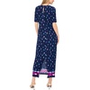 Vince Camuto Women’s Short Sleeve Knit Crew Neck Maxi Dress(Classic Navy)