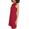 Vince Camuto Women’s Sleeveless Halter Tie Neck Shift Mini Dress(Bordeaux)