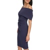 Vince Camuto Women’s Sleeveless Off Shoulder Cocktail Midi Dress(Navy)