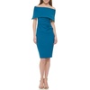 Vince Camuto Women’s Sleeveless Off Shoulder Cocktail Midi Dress(Teal)