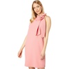Vince Camuto Women’s Sleeveless Halter Tie Neck Shift Mini Dress(Blush)