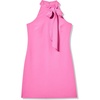 Vince Camuto Women’s Sleeveless Halter Tie Neck Shift Mini Dress(Peony)