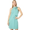Vince Camuto Women’s Sleeveless Halter Tie Neck Shift Mini Dress(Sage)
