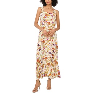 Vince Camuto Square Neck Tiered Maxi(Apple Red)